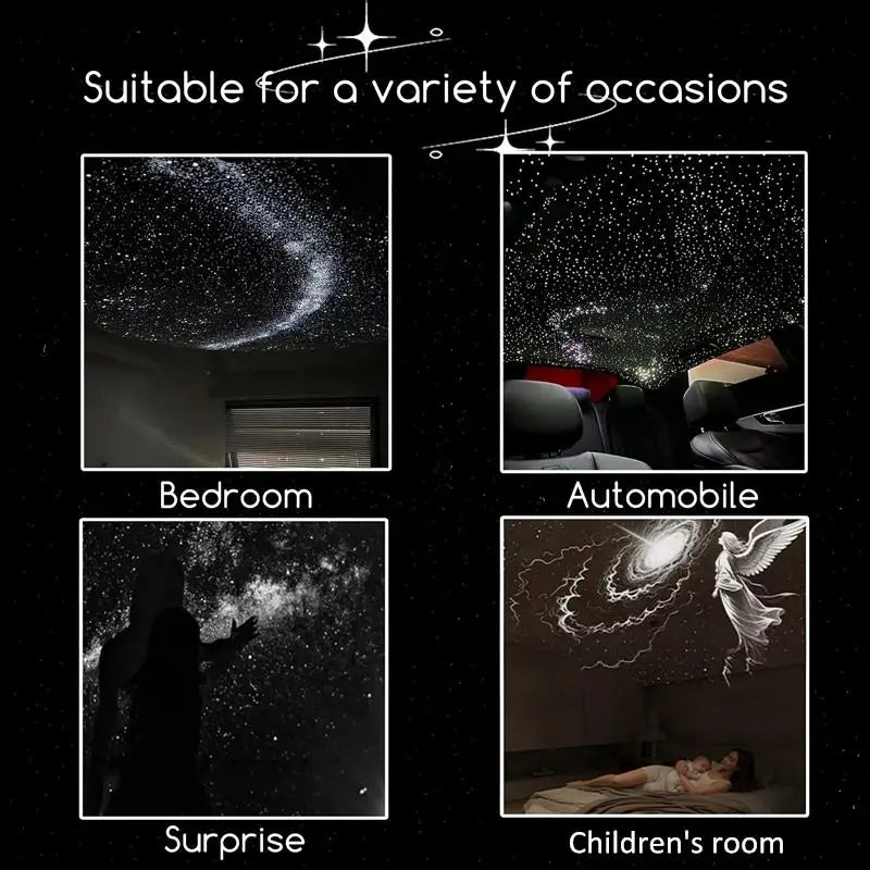 24 in 1 USB HD Galaxy Star Projection Lamp Night Sky LED Atmosphere Light Bullet Head Cool White Dimmable 3 Modes Plug Play
