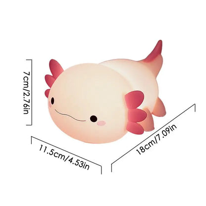 Nursery Axolotl Night Lamp Animal Silicone Nursery Night Lamp Cartoon Axolotl Bedside Night Lamp Bedroom Light for Kids Children
